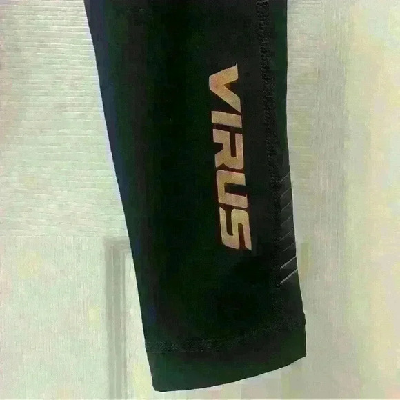 Virus Men’s Compression Leggings Black and Gold Size L - Picture 2 of 6